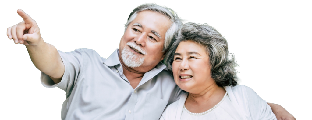 Elderly Couples Playing Eating Some Fruit